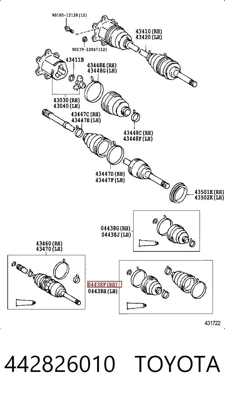 Пыльники ШРУСов передней полуоси, комплект DAC TY0484 цена, от 7.47 USD