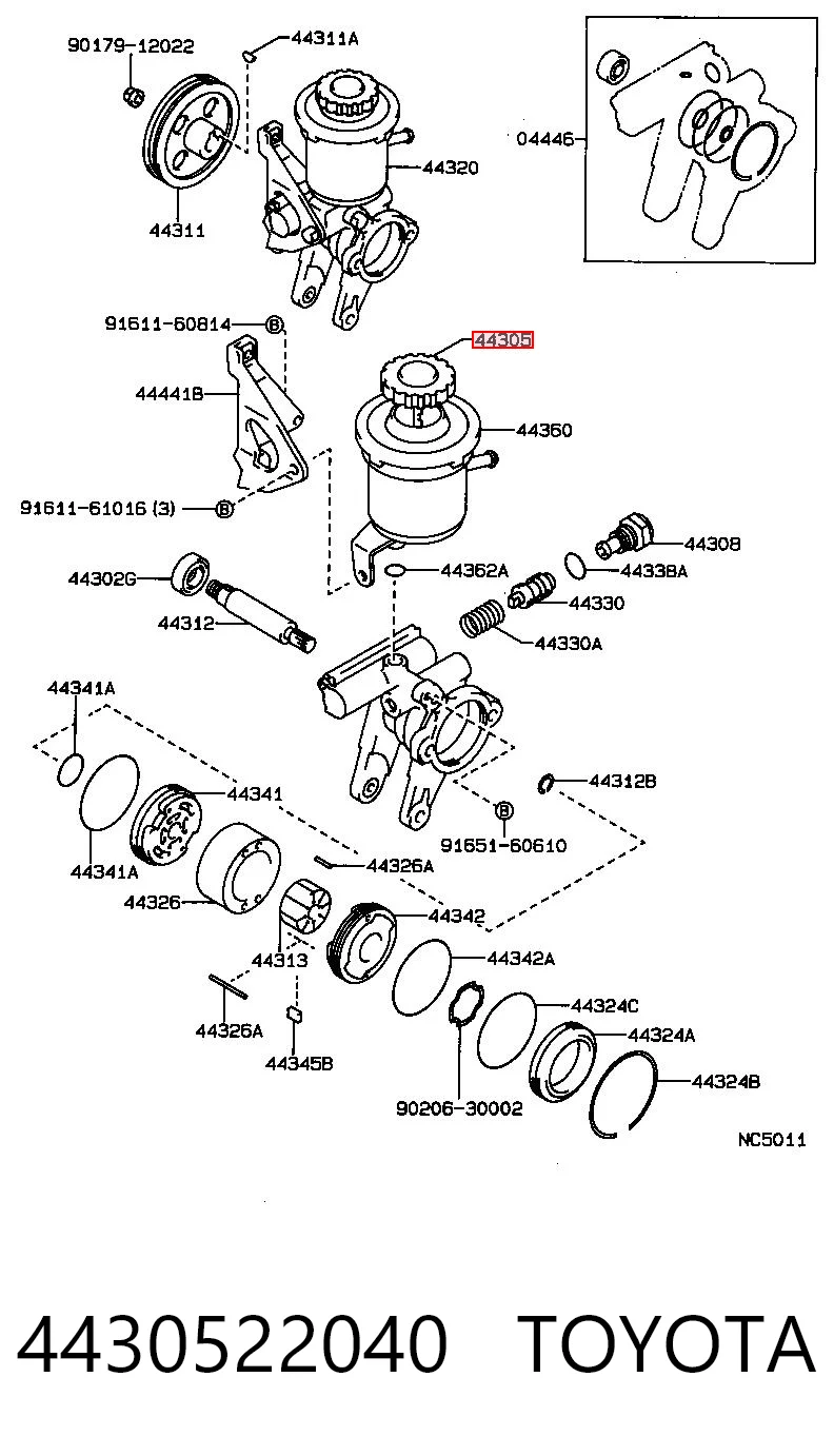 4430522040 Toyota Крышка бачка насоса гидроусилителя руля