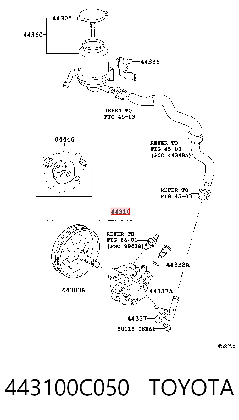 443100C050 Toyota ГУР руля