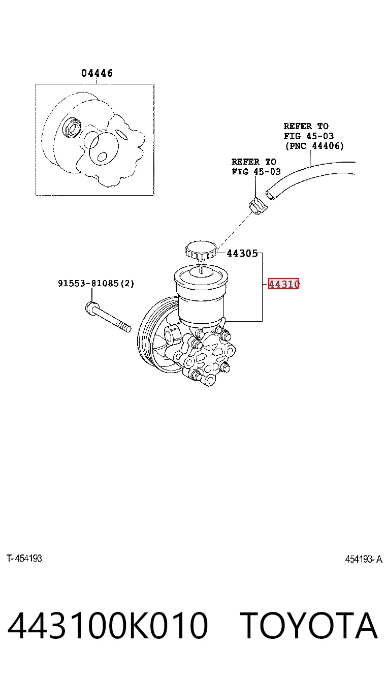 443100K010 Toyota ГУР руля