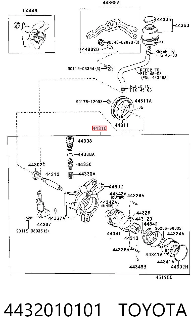 4432010101 Toyota ГУР руля