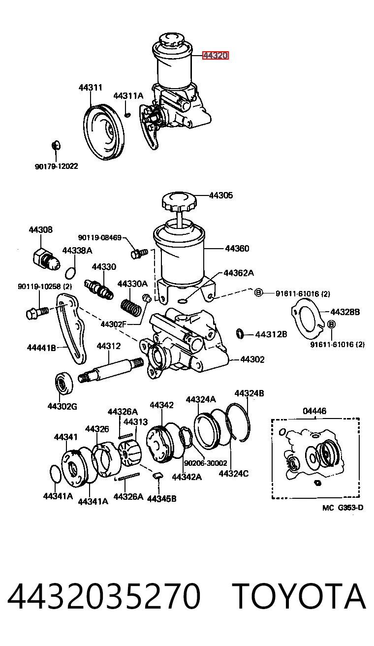4432035270 Toyota ГУР руля