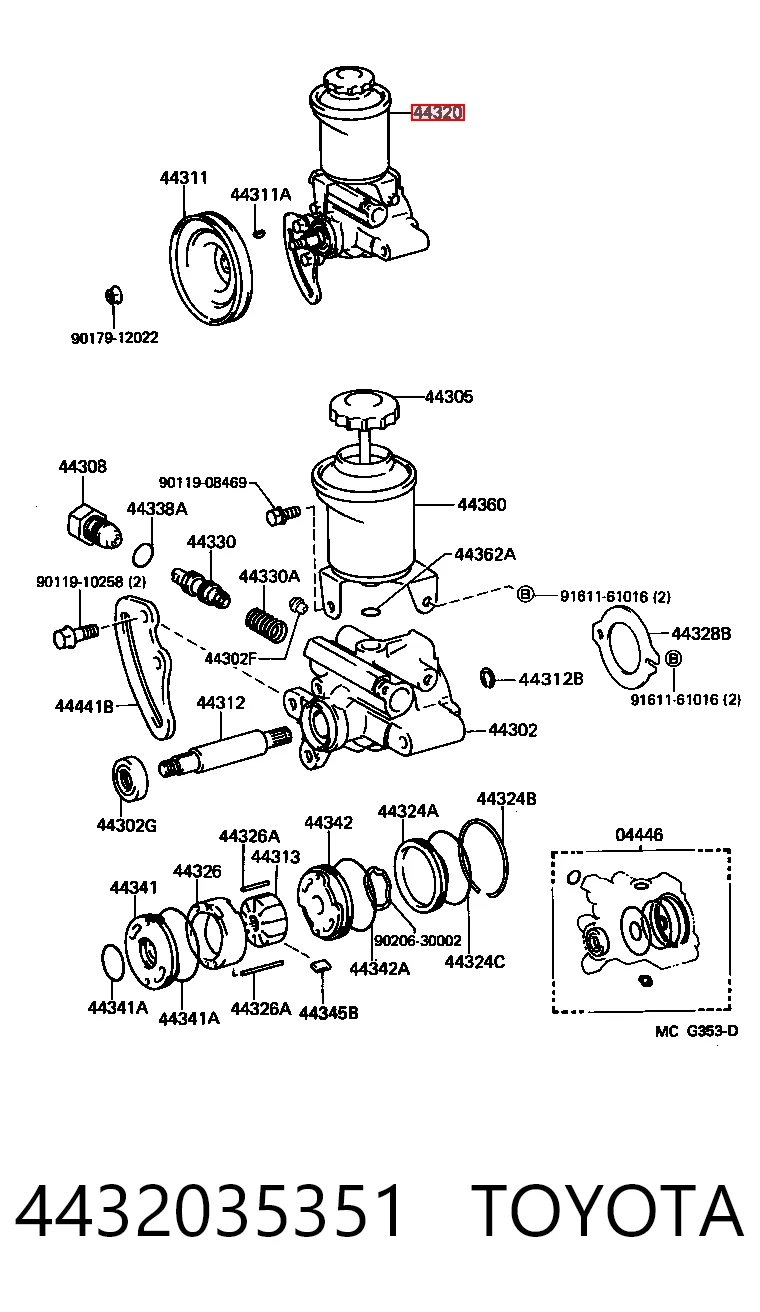 4432035351 Toyota ГУР руля