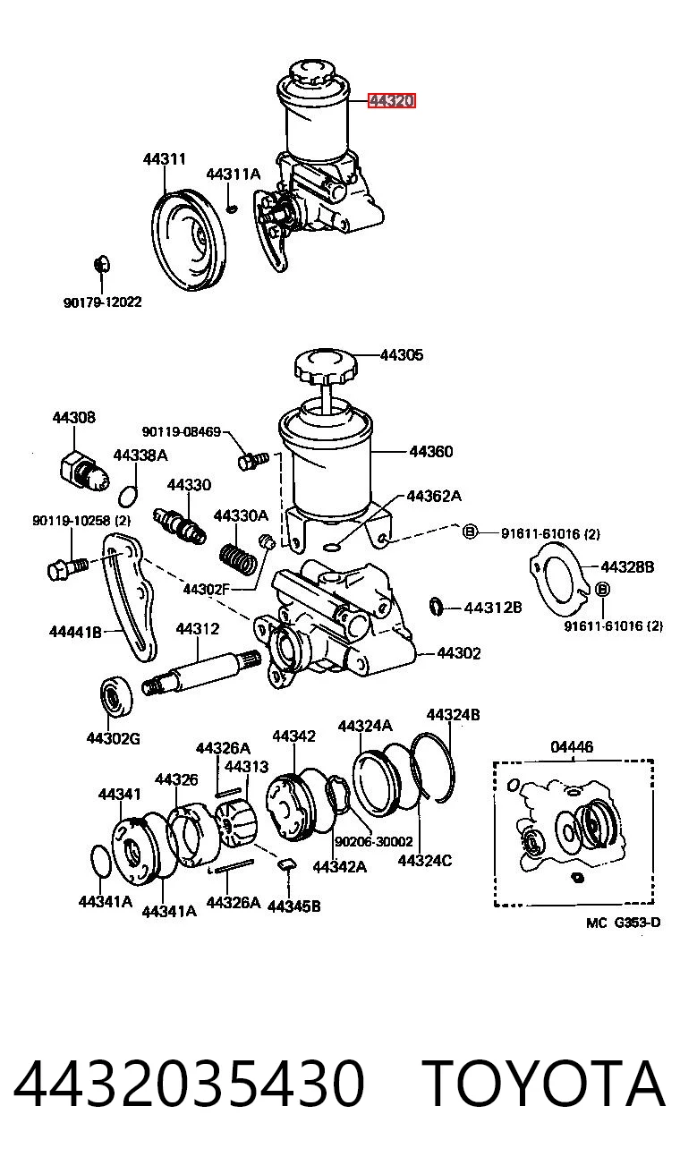 4432035430 Toyota ГУР руля