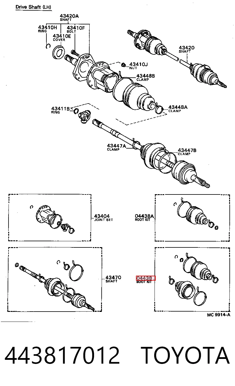 443817012 Toyota Пыльник шарнира привода