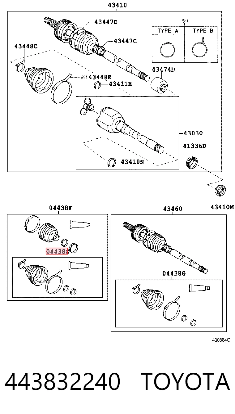 Купить TY0464 DAC Пыльник ШРУСа внутренний, передней полуоси, правый