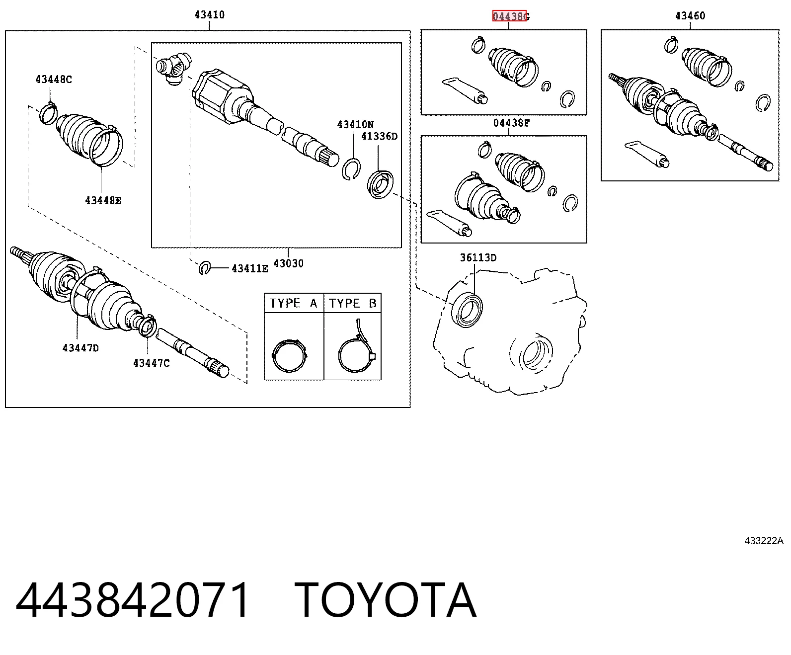 Пыльник ШРУСа передней полуоси внутренний на Lexus RX 300/330/350/400H U3