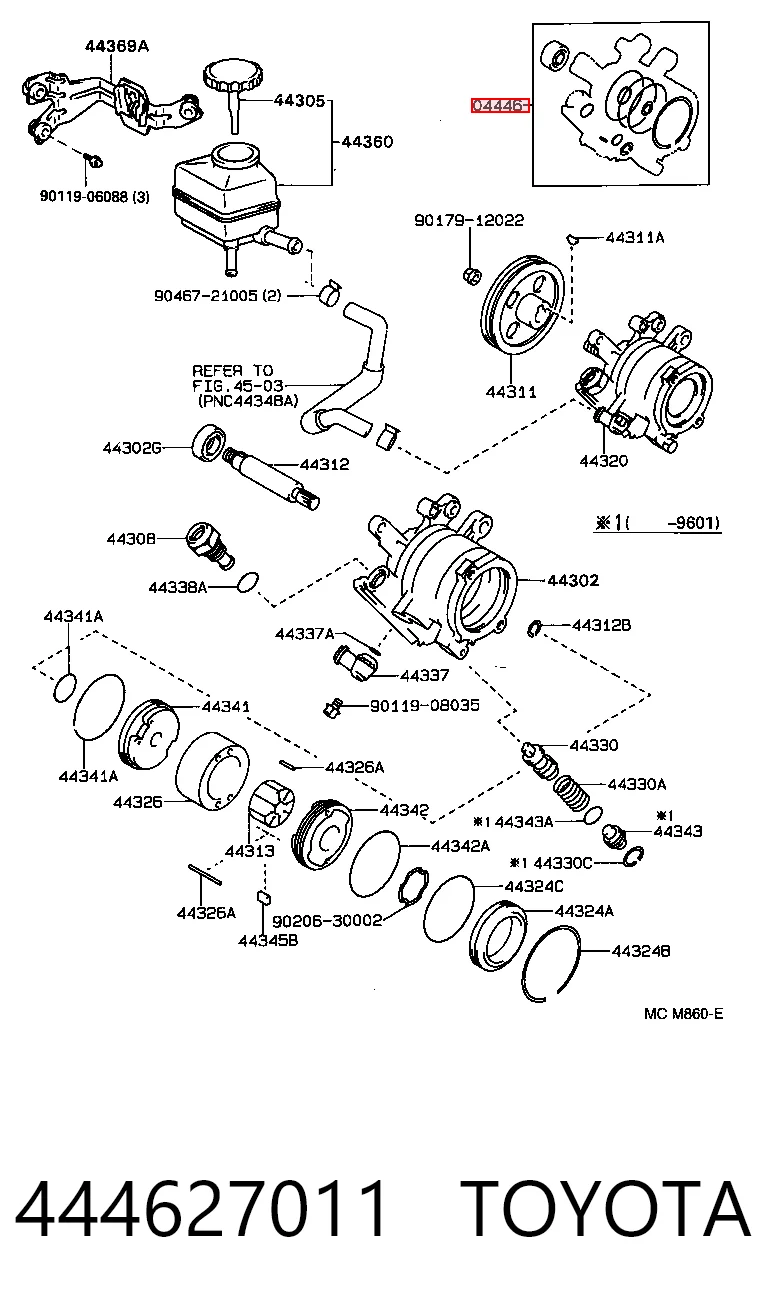 444627011 Toyota Ремкомплект насоса гидроусилителя руля