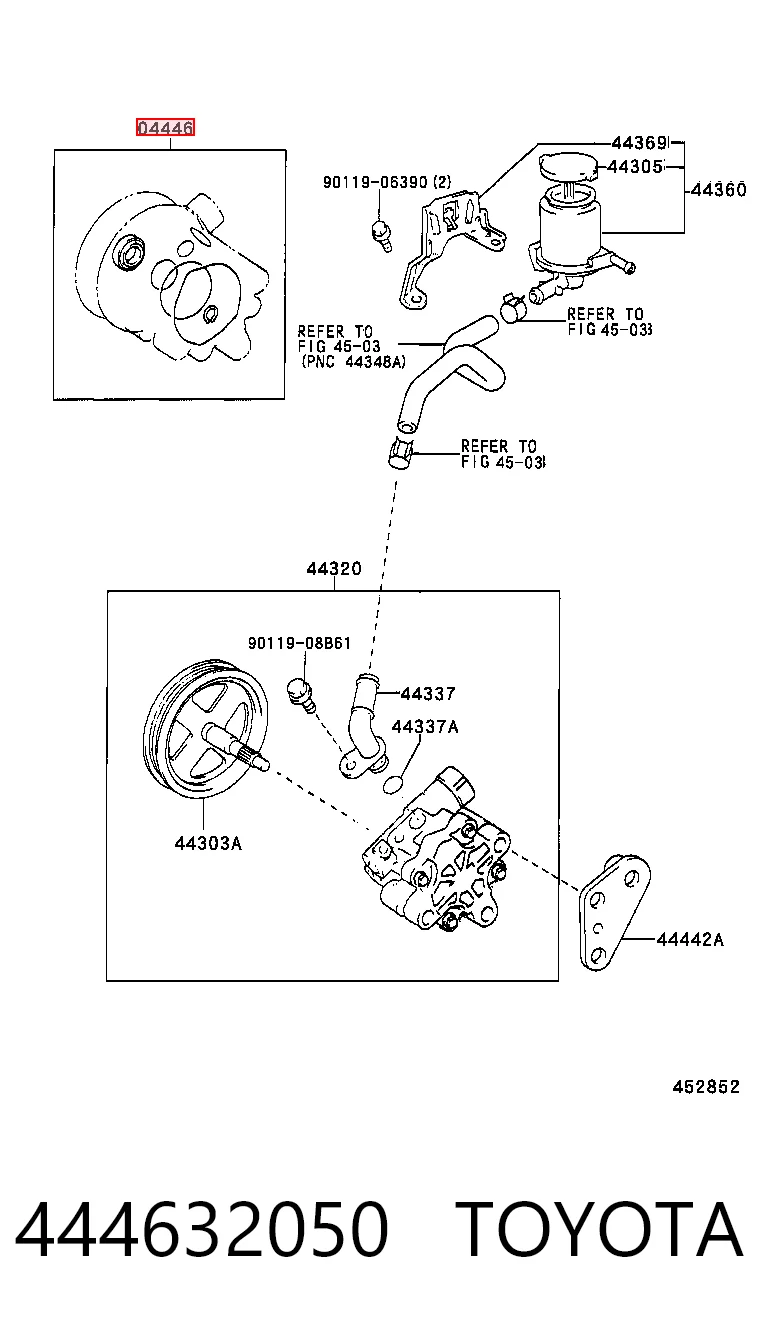 444632050 Toyota Ремкомплект насоса гидроусилителя руля