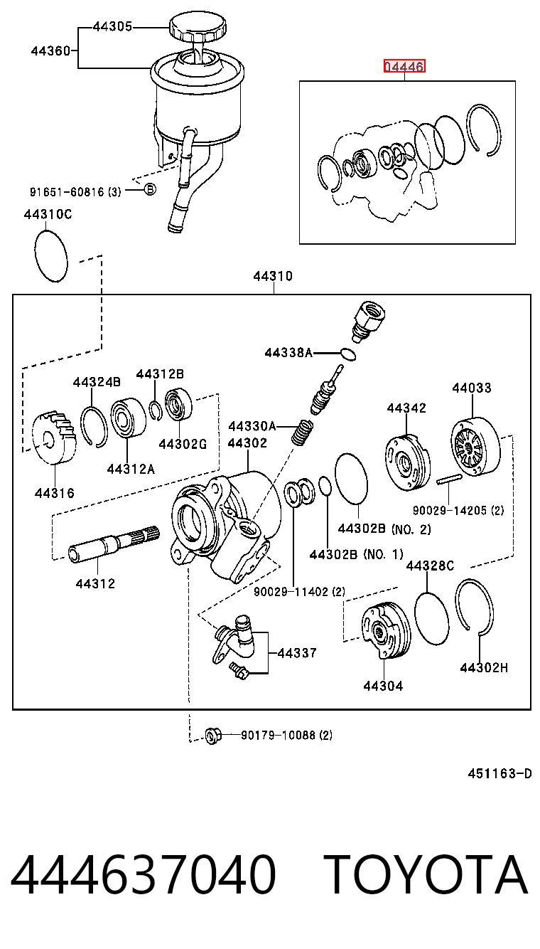 Ремкомплект насоса ГУР Toyota Land Cruiser 100 внедорожник (J10) (1998 - 2005) цена, от 39.50 USD