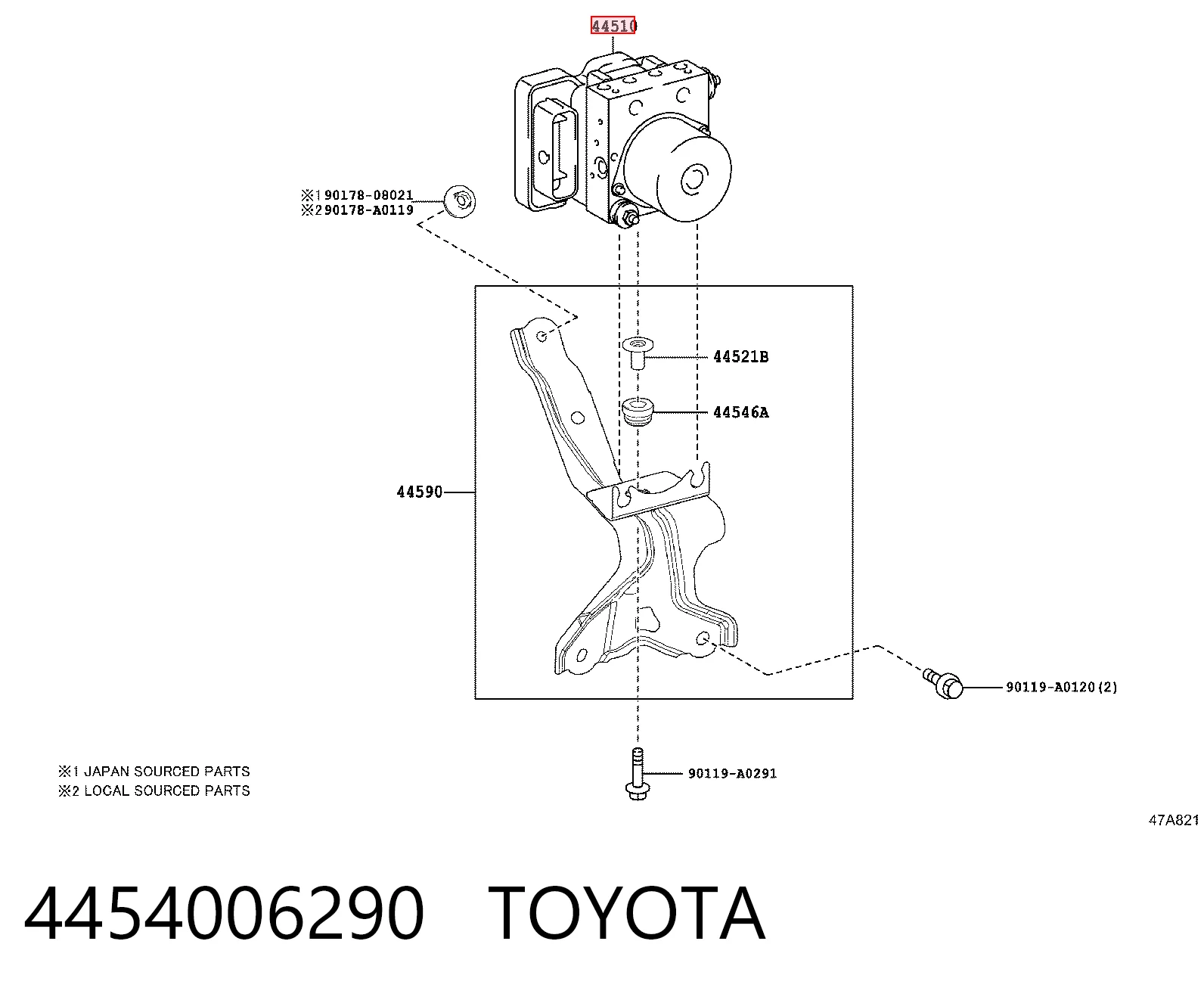 4454006290 Toyota Блок ABS гидравлический