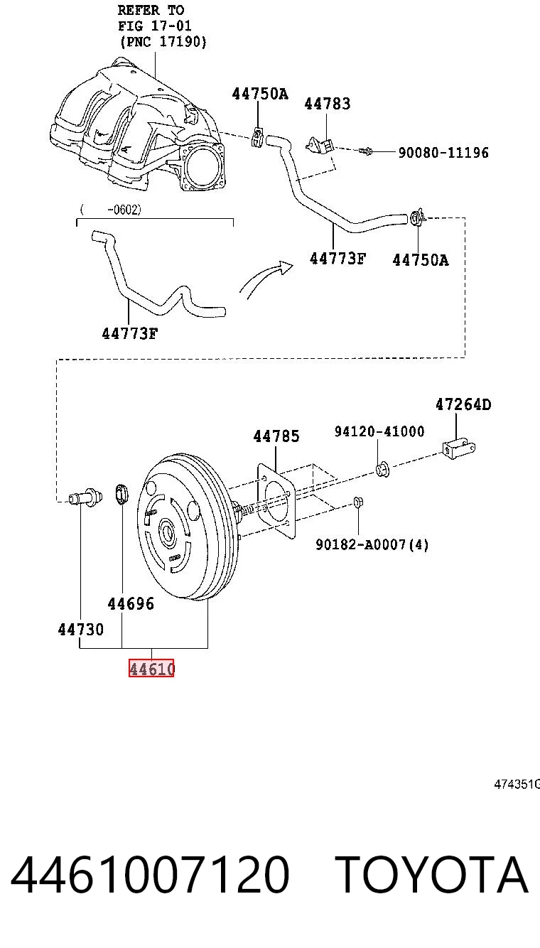 4461007120 Toyota Усилитель тормоза вакуумный