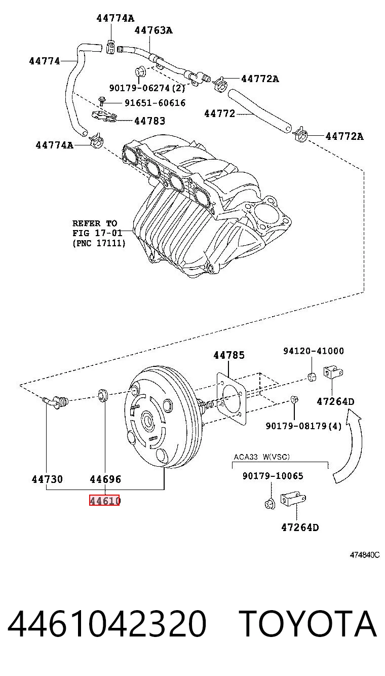 Усилитель тормоза вакуумный на Toyota RAV4 III A3