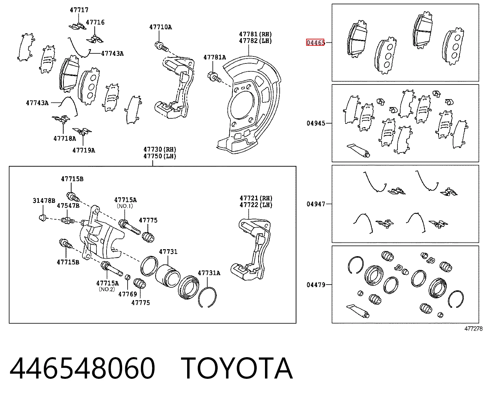 446548060 Toyota Колодки передние