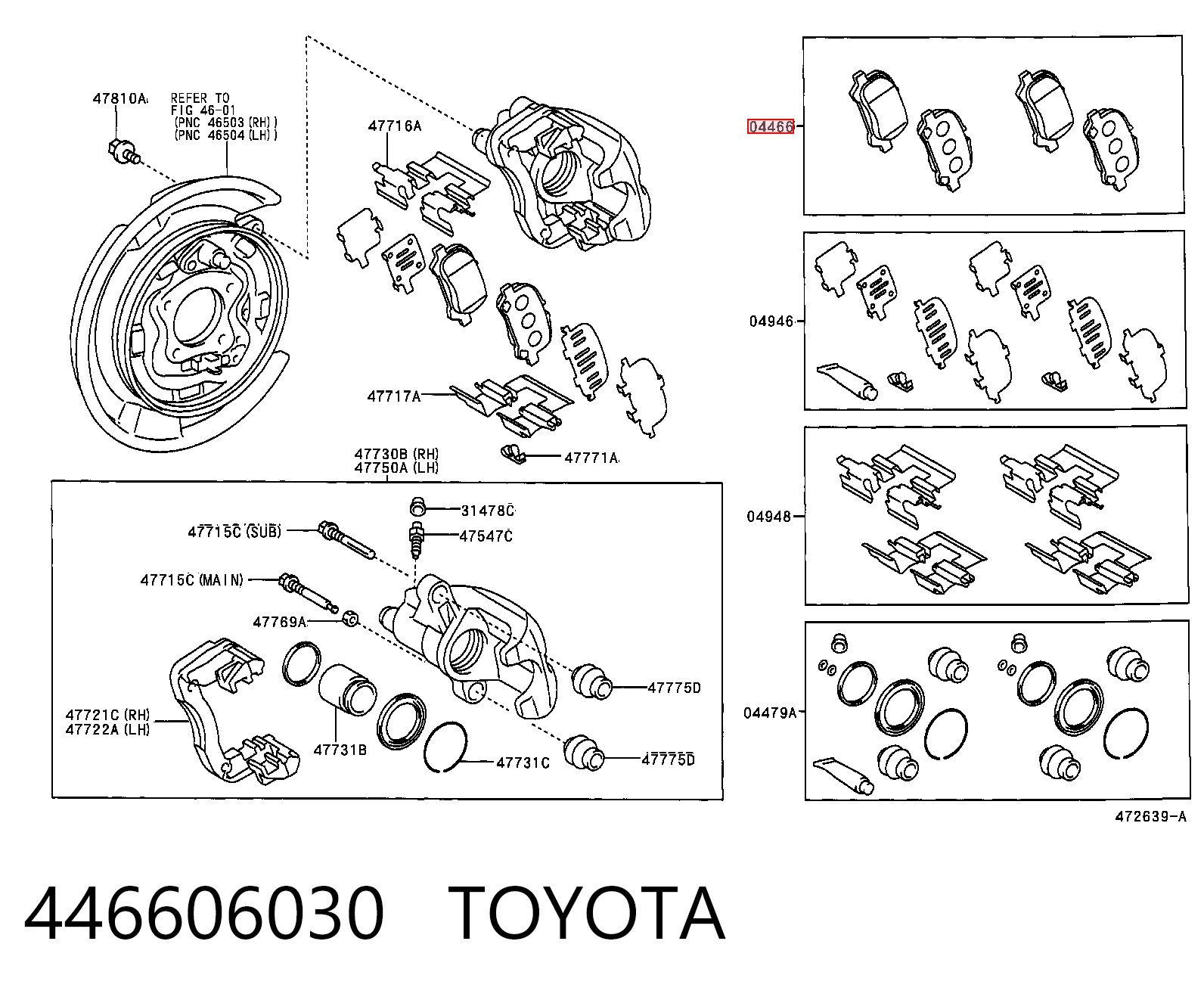 446606030 Toyota Колодки тормозные дисковые комплект