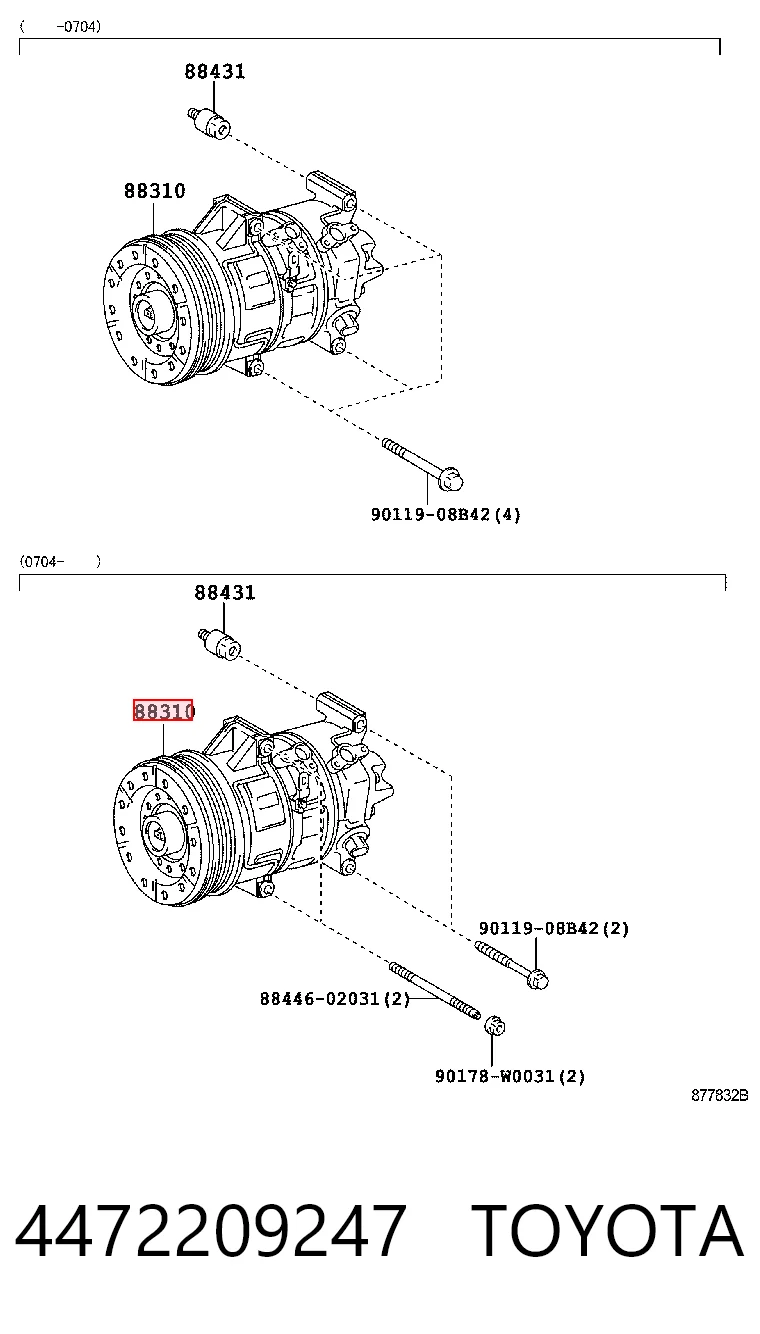 4472209247 Toyota Компрессор хладагента