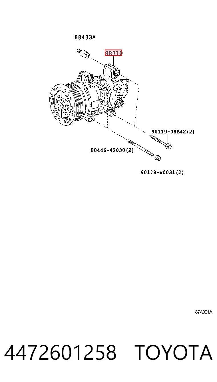 4472601258 Toyota Компрессор хладагента