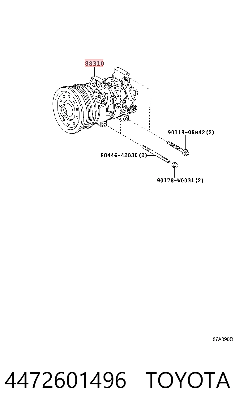 4472601496 Toyota Компрессор хладагента