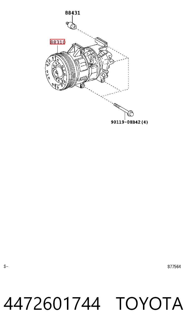 4472601744 Toyota Компрессор хладагента