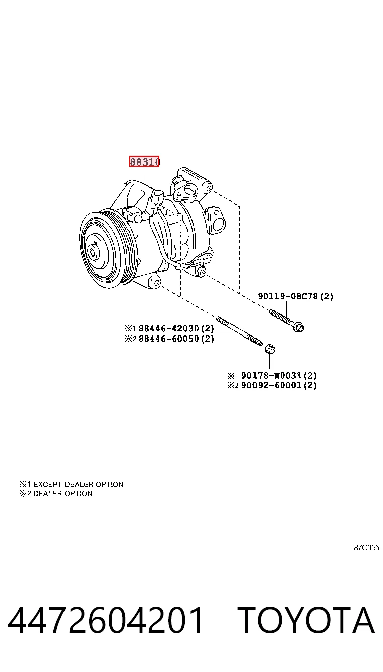 4472604201 Toyota Компрессор хладагента