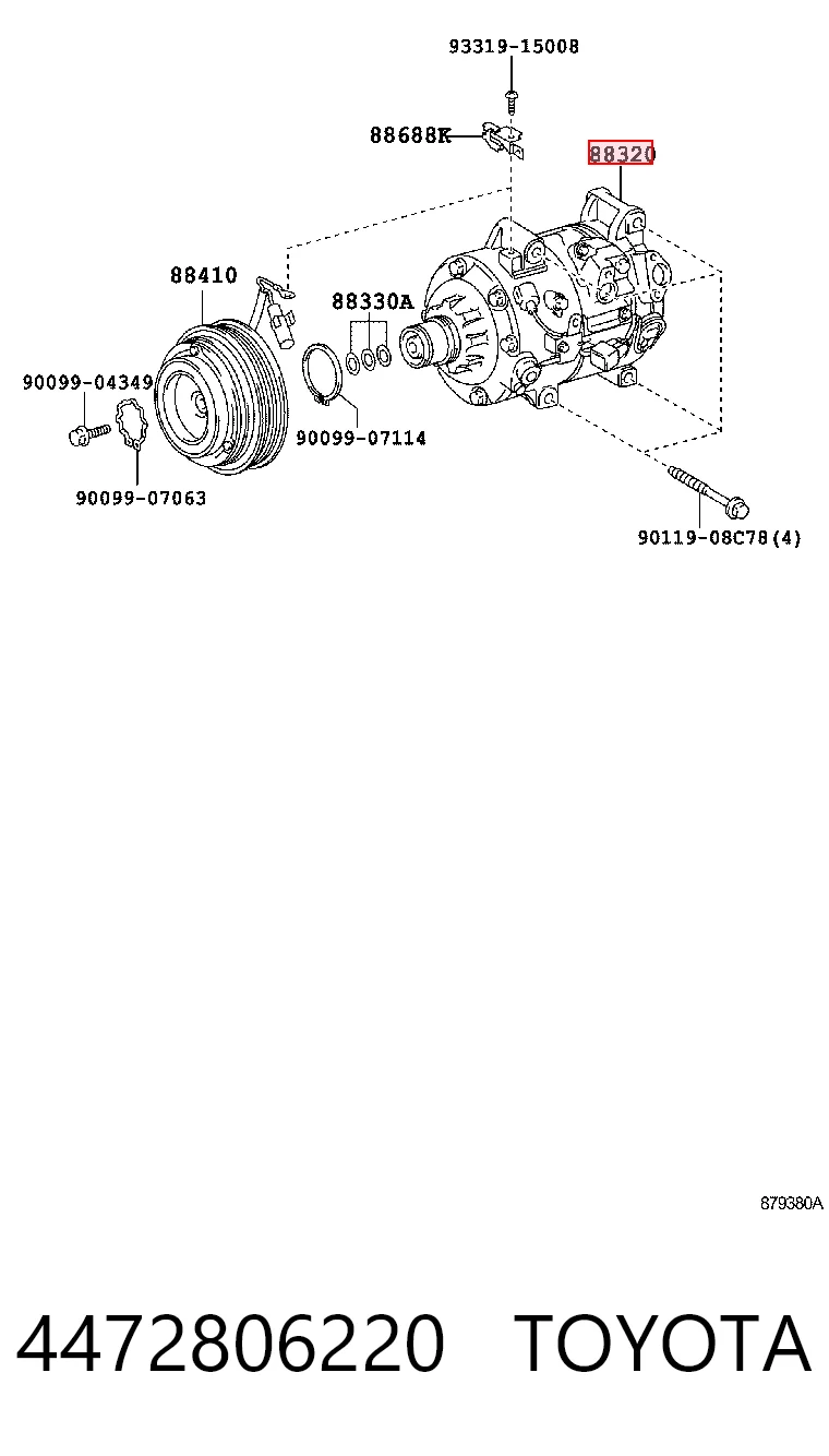 Компрессор хладагента на Lexus RX 270/350/450H AGL10, GGL15, GYL15