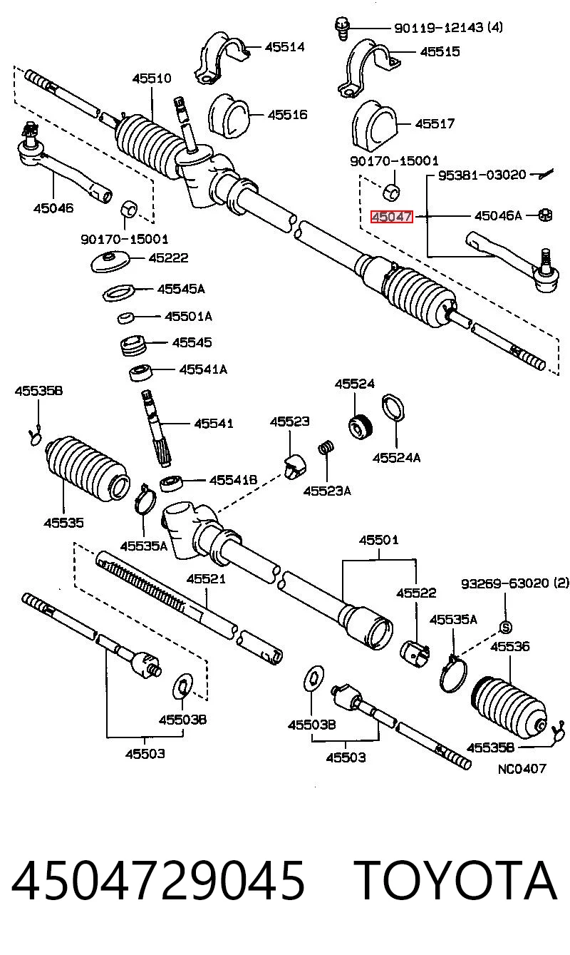 Наконечник рулевой тяги NIPPON MOTORS NSTR1011L