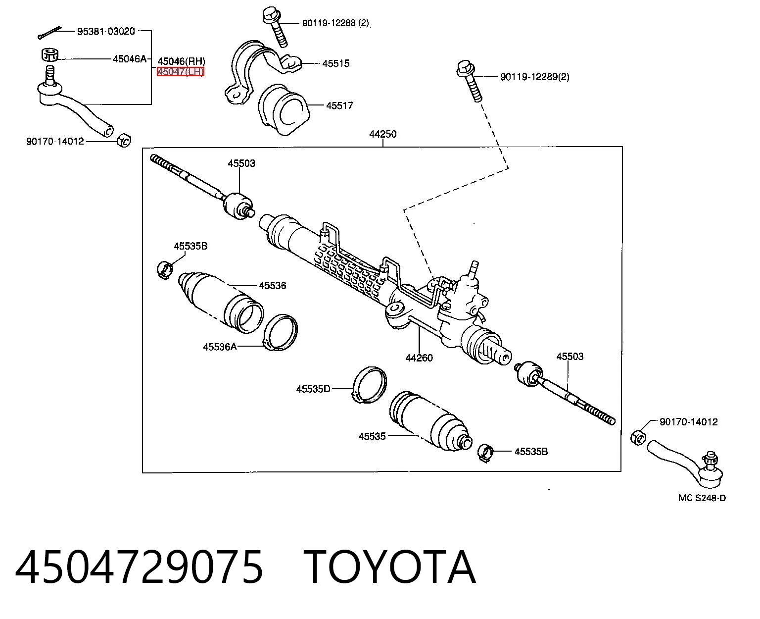 Рулевой наконечник NSTR1004L NIPPON MOTORS