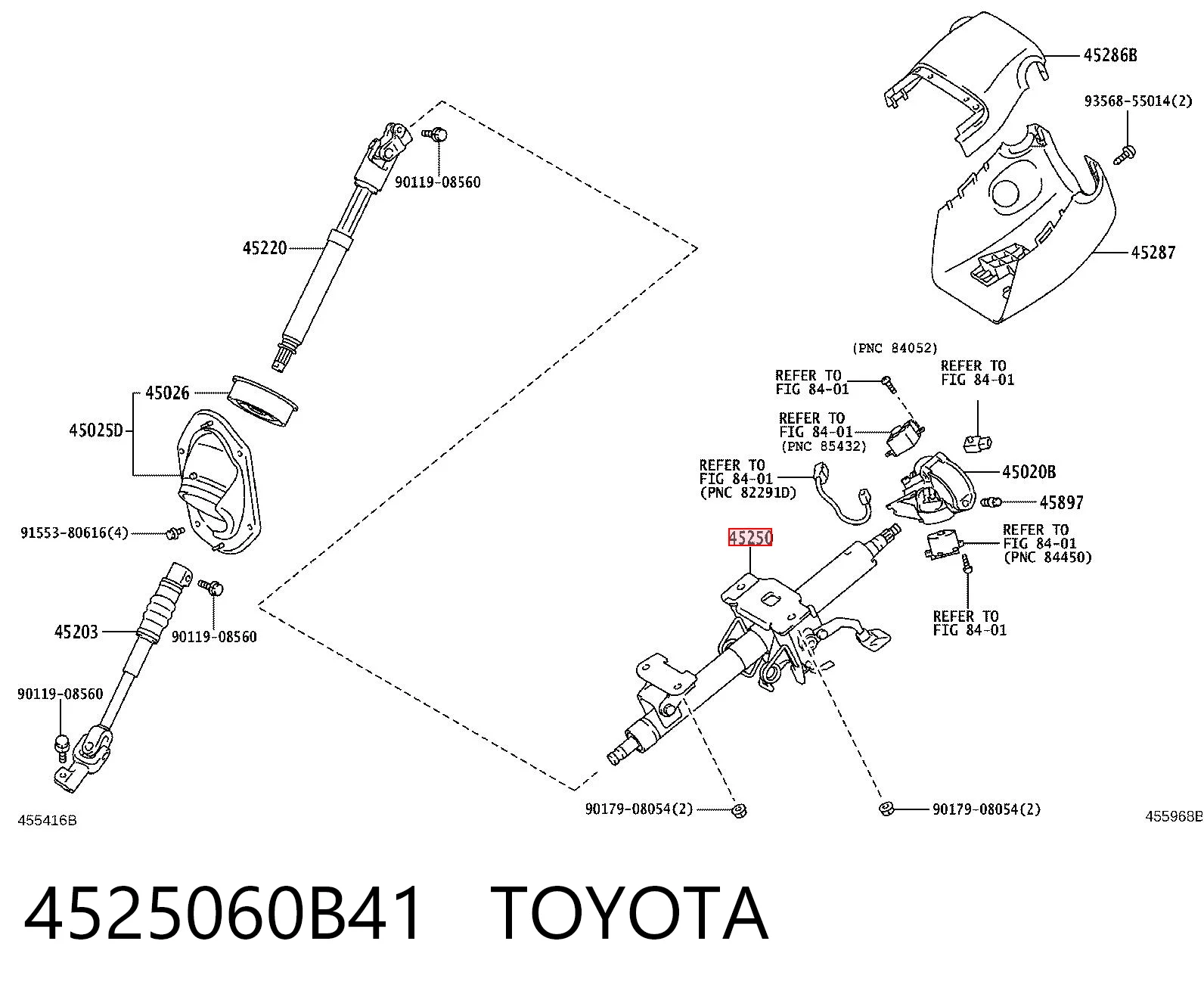 4525060B40 Toyota Колонка рулевого управления