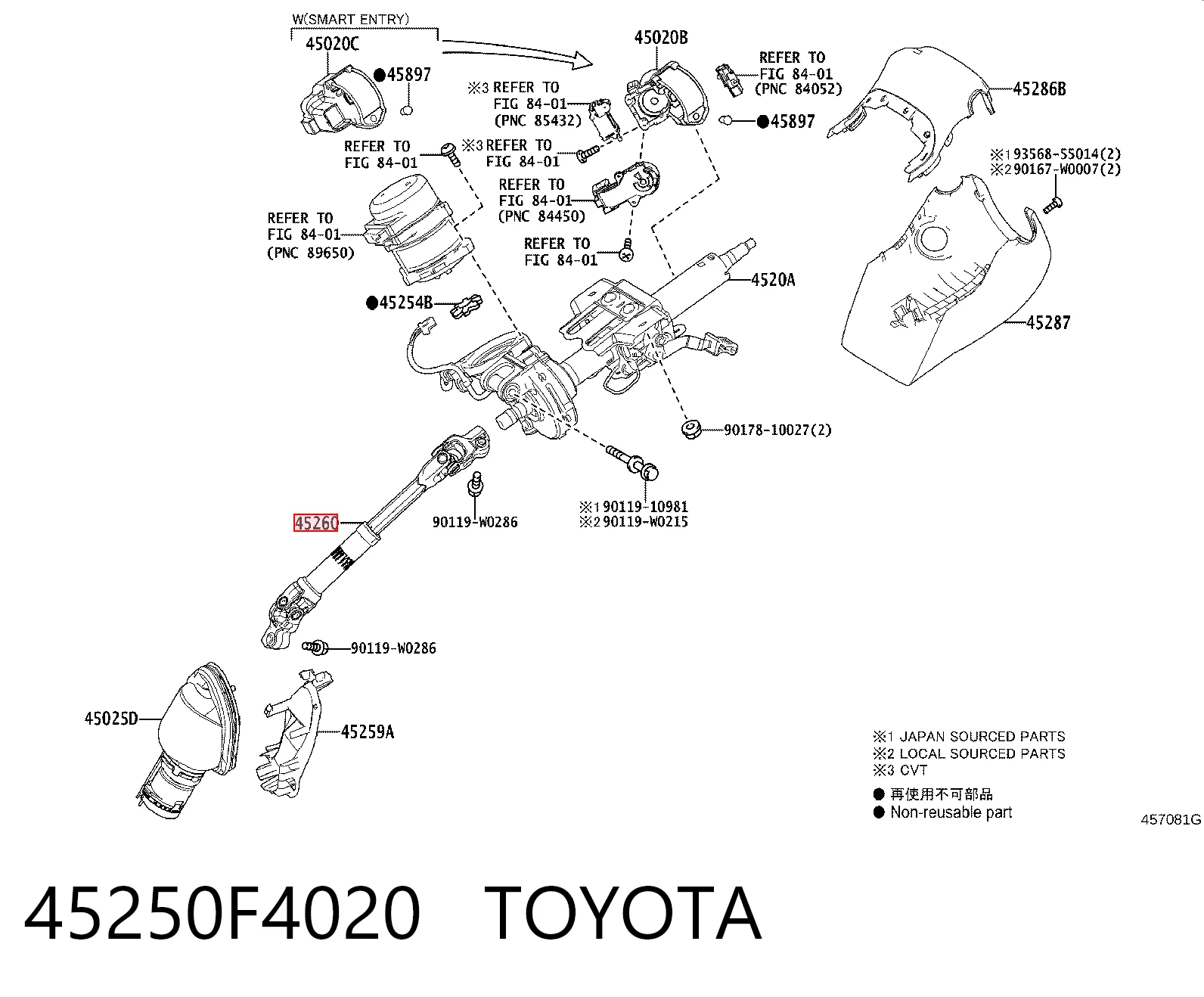 Рулевая колонка Toyota C-HR хэтчбек (X10) (2016 - 2023) цена, от 146.54 USD