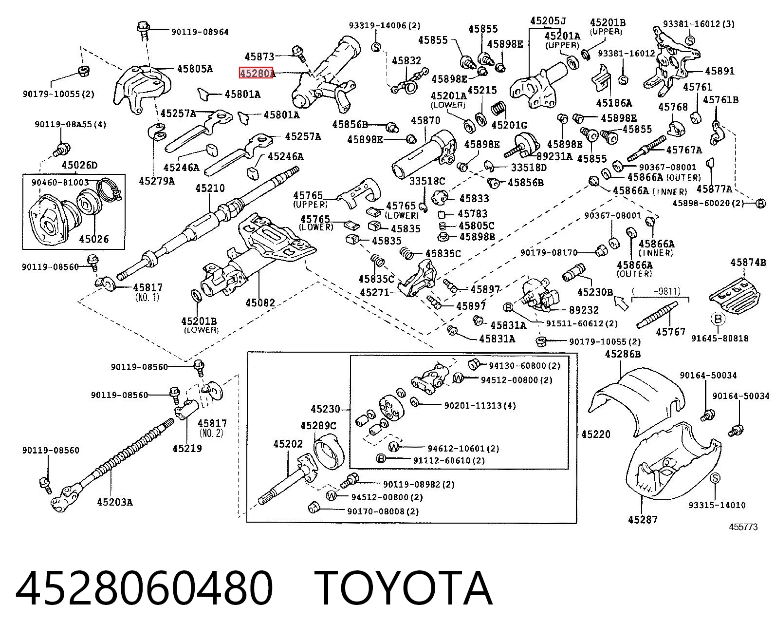 4528060480 Toyota Корпус замка зажигания