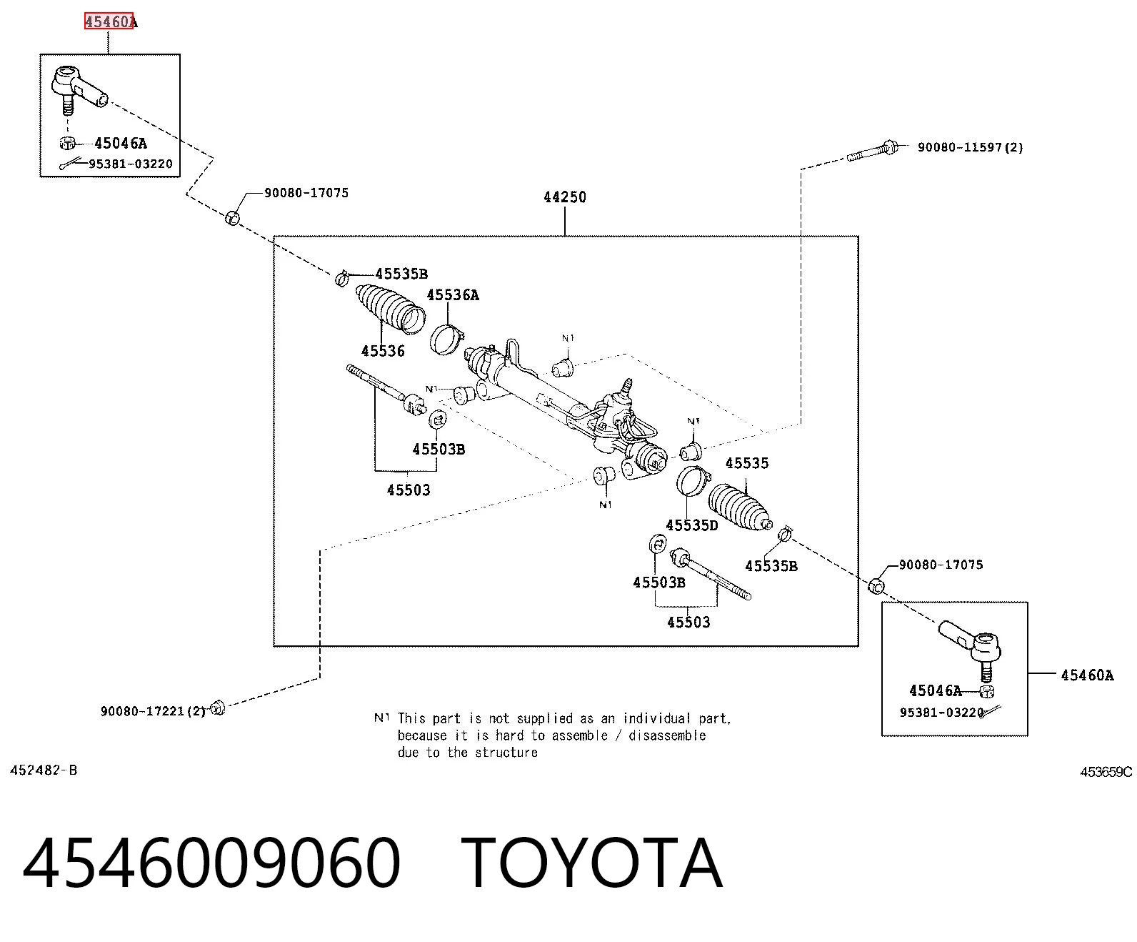 4546009060 Toyota Наружный наконечник рулевой тяги