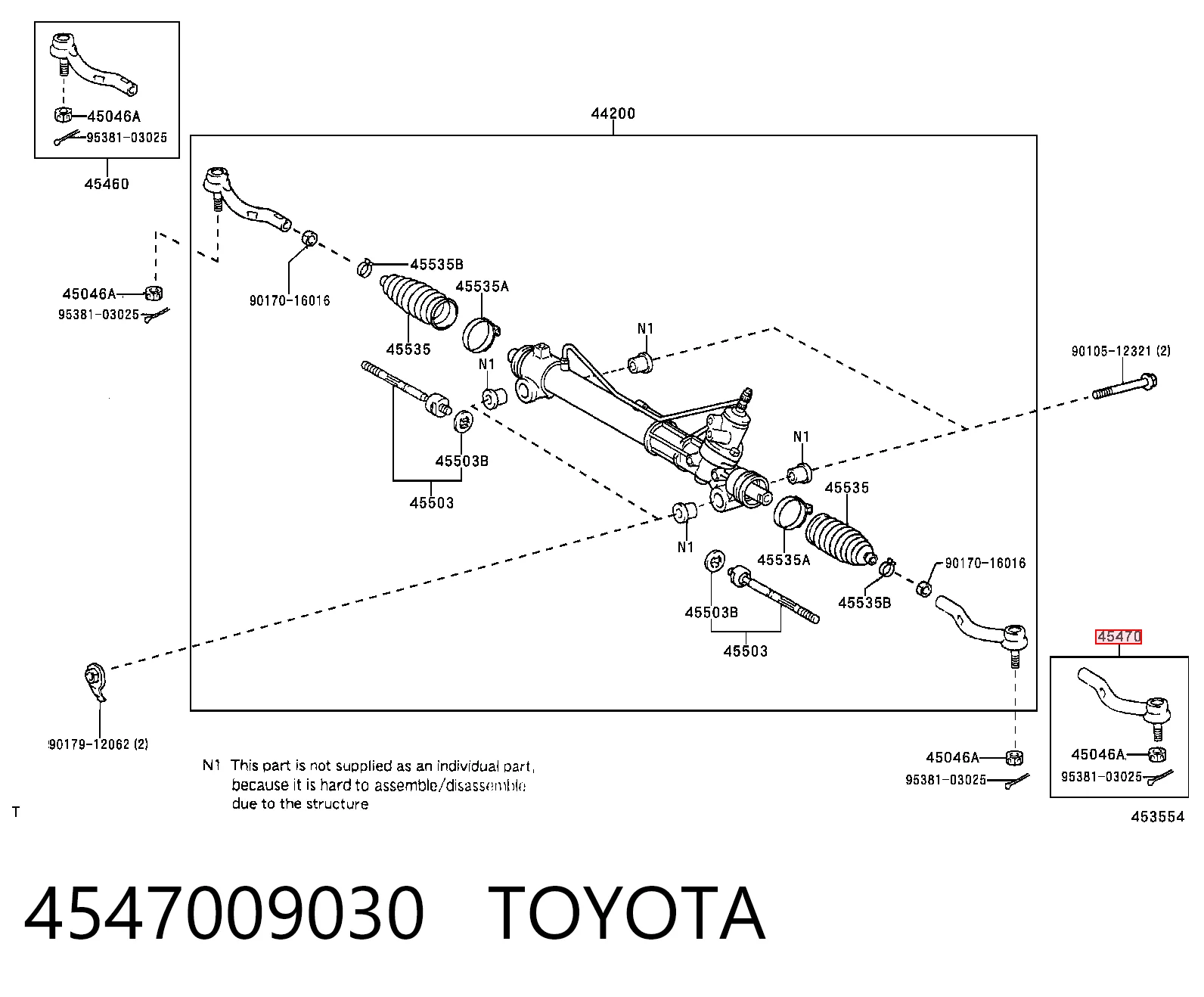  Рулевой наконечник Toyota Sienna 