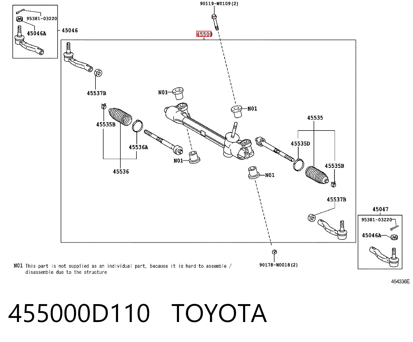 455000D110 Toyota Управление рулевое в сборе