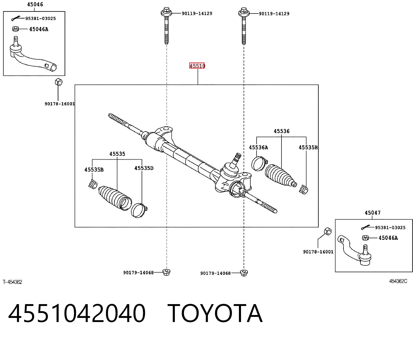 4551042040 Toyota Управление рулевое в сборе
