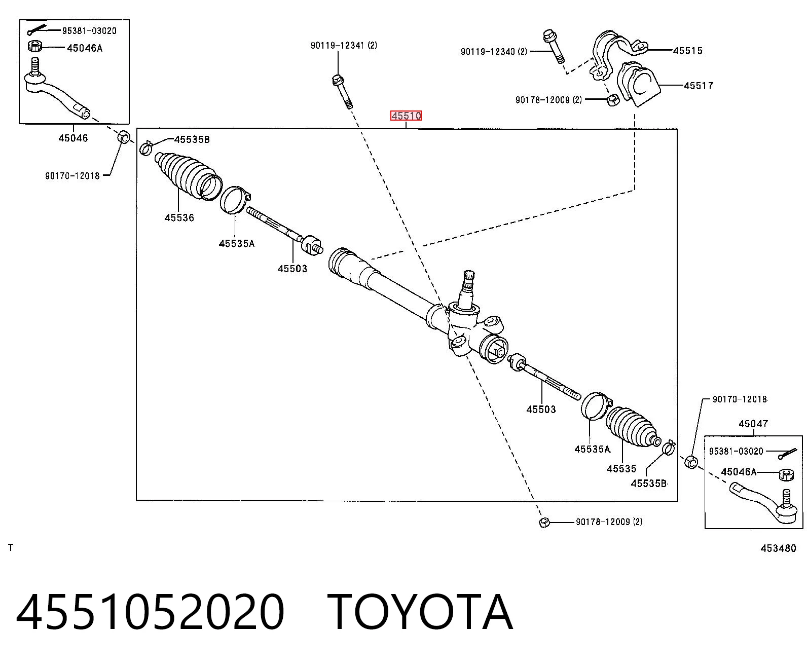 4551052020 Toyota Управление рулевое в сборе