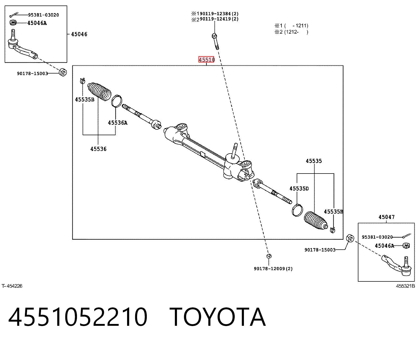 4551052210 Toyota Управление рулевое в сборе
