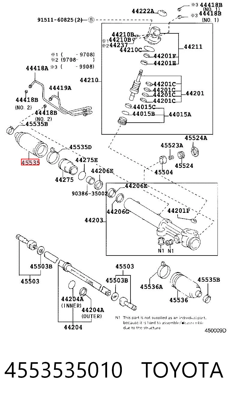 4553535010 Toyota Пыльник рулевой тяги