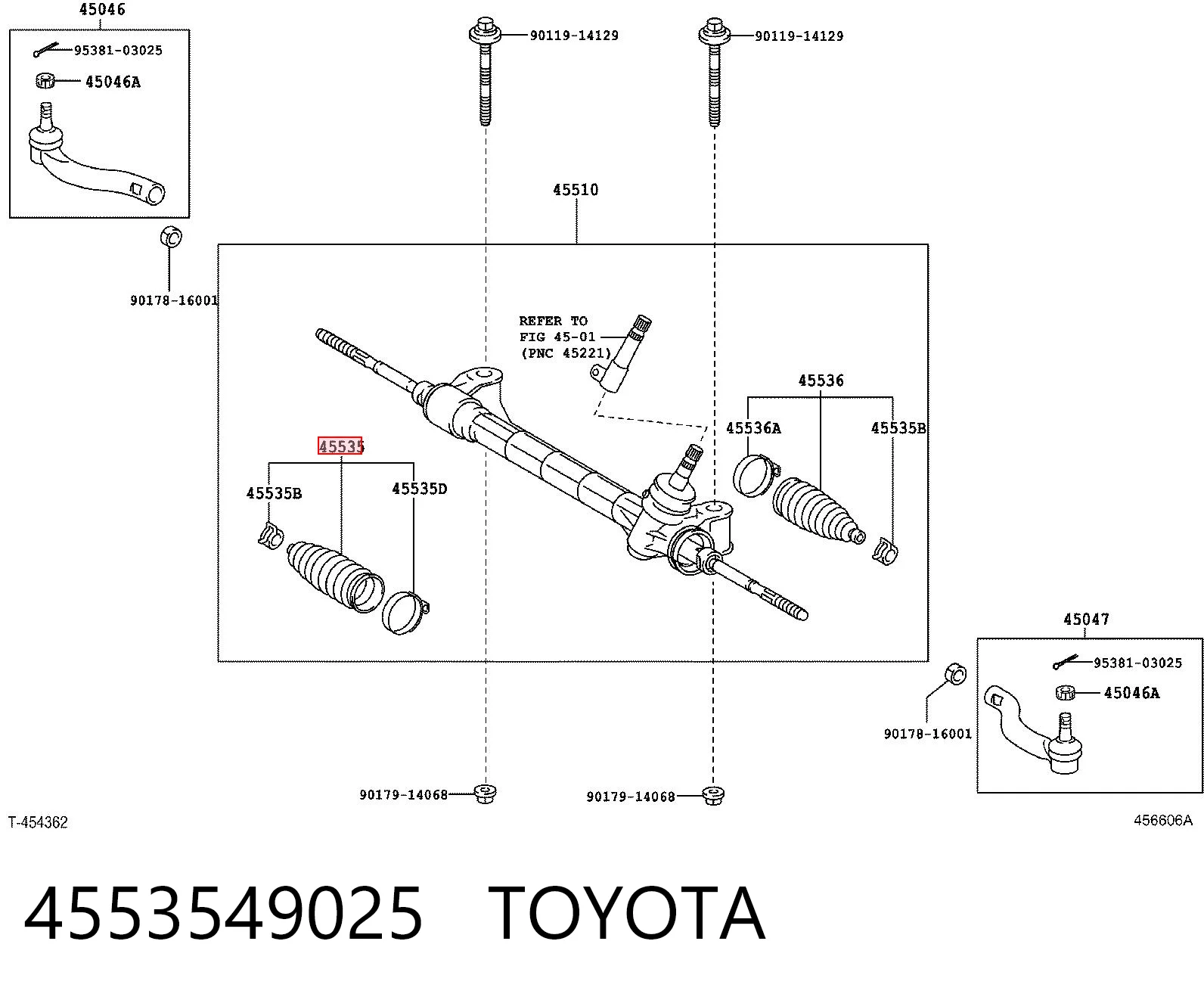 Пыльник рулевой рейки Toyota RAV4 3