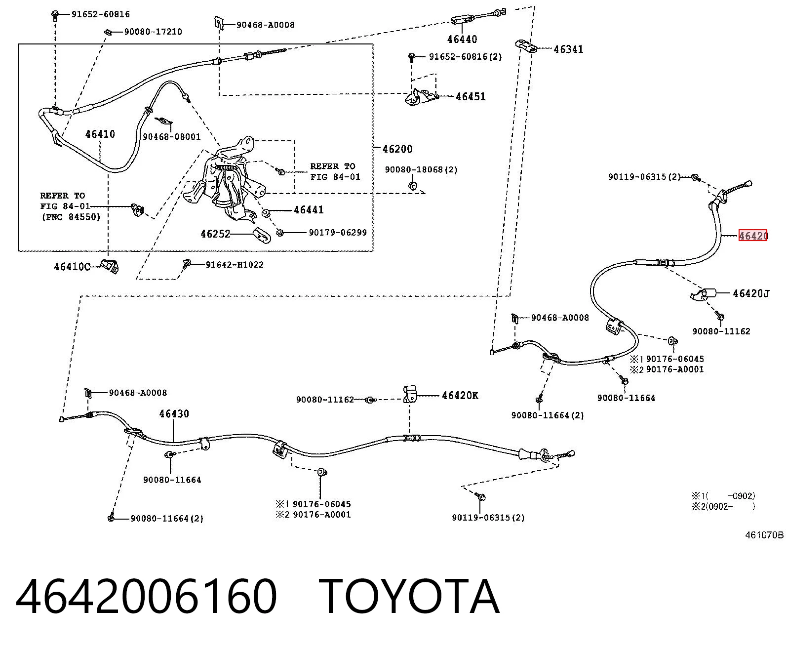 Задний трос ручника ST4642006160 SAT