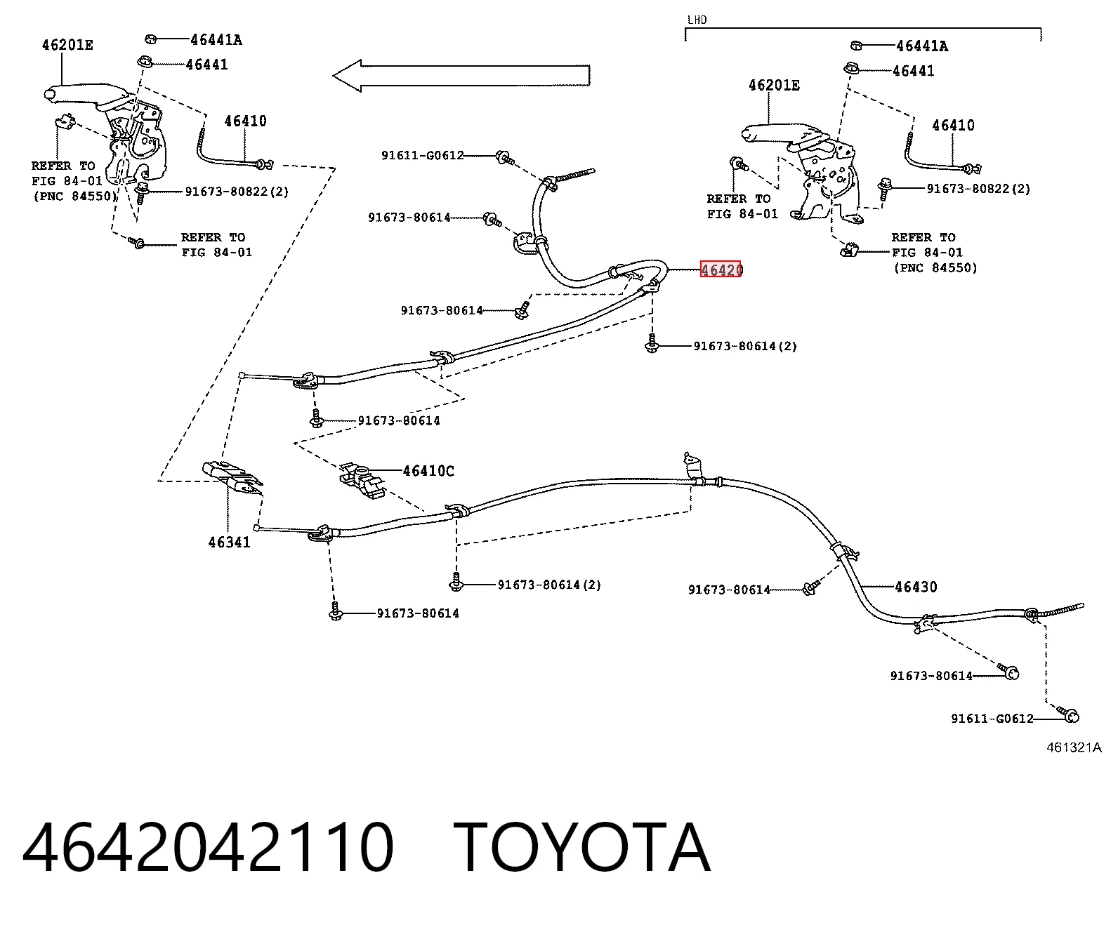 Задний правый трос ручника 5202712 Adriauto