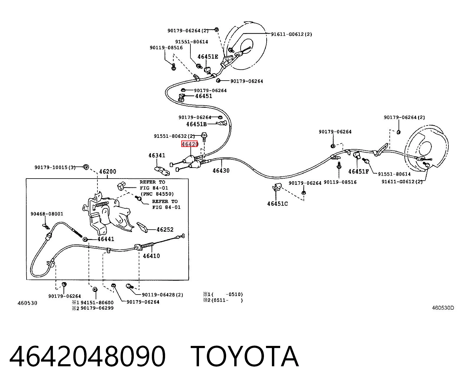 Трос стояночного тормоза задний правый SAT ST4642048170 цена, от 50.69 USD