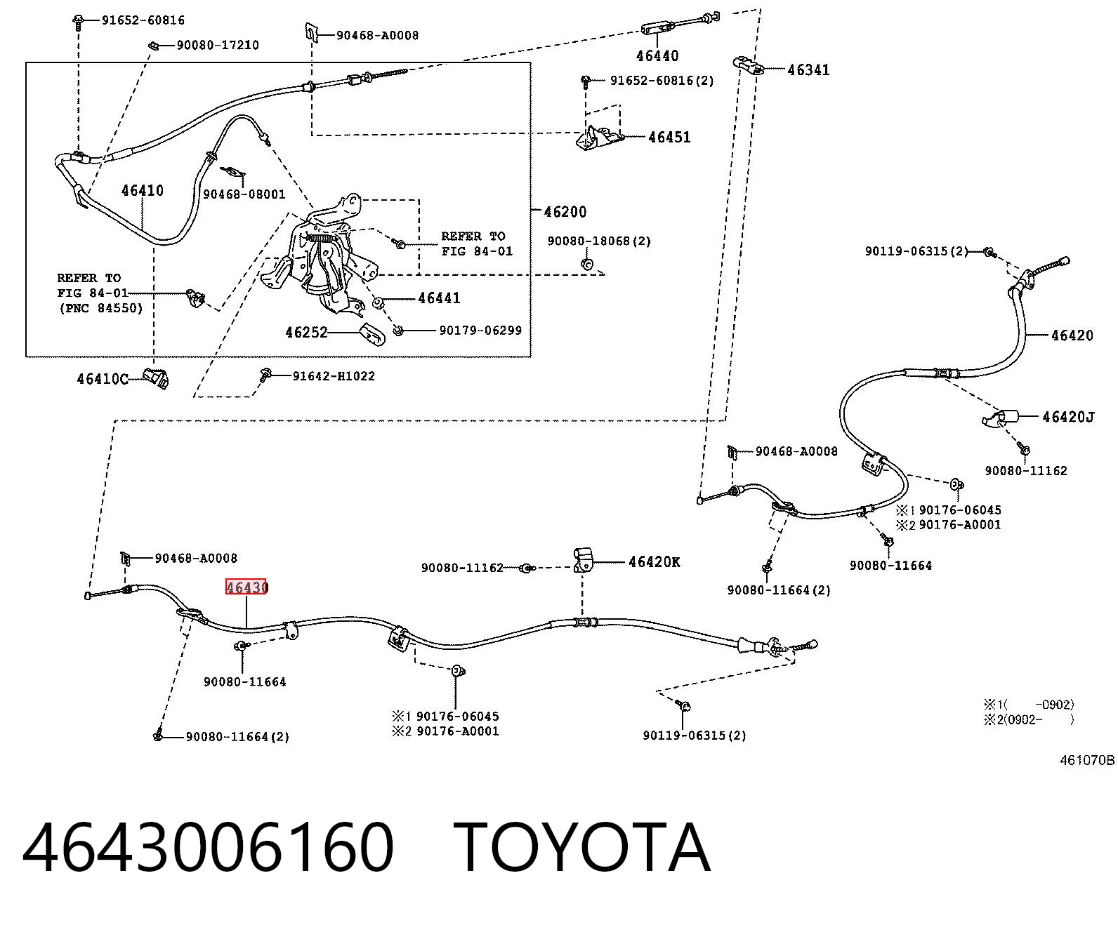 Купить ST4643006160 SAT Трос стояночного тормоза задний левый