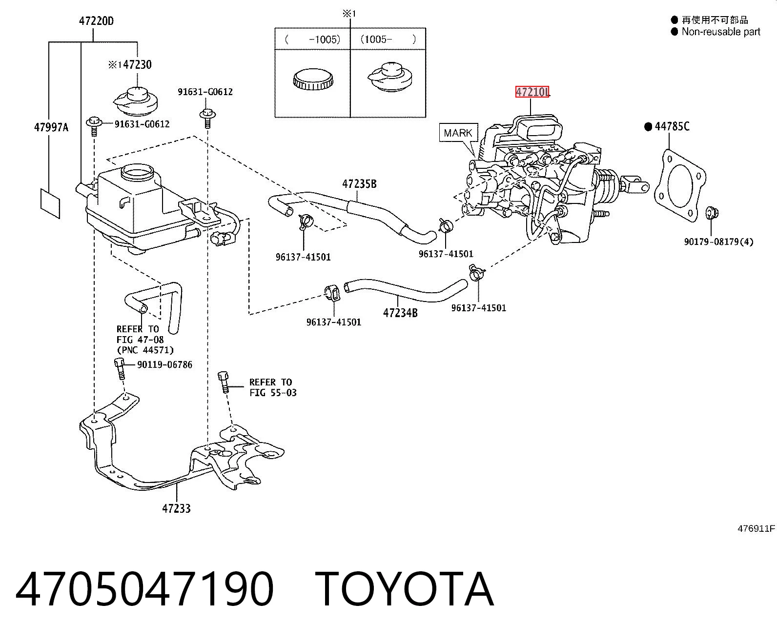 Цилиндр тормозной, главный на Toyota Prius  ZVW30