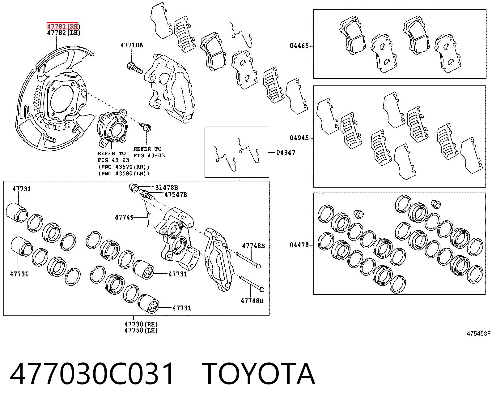 477030C031 Toyota Пыльник тормозного диска переднего