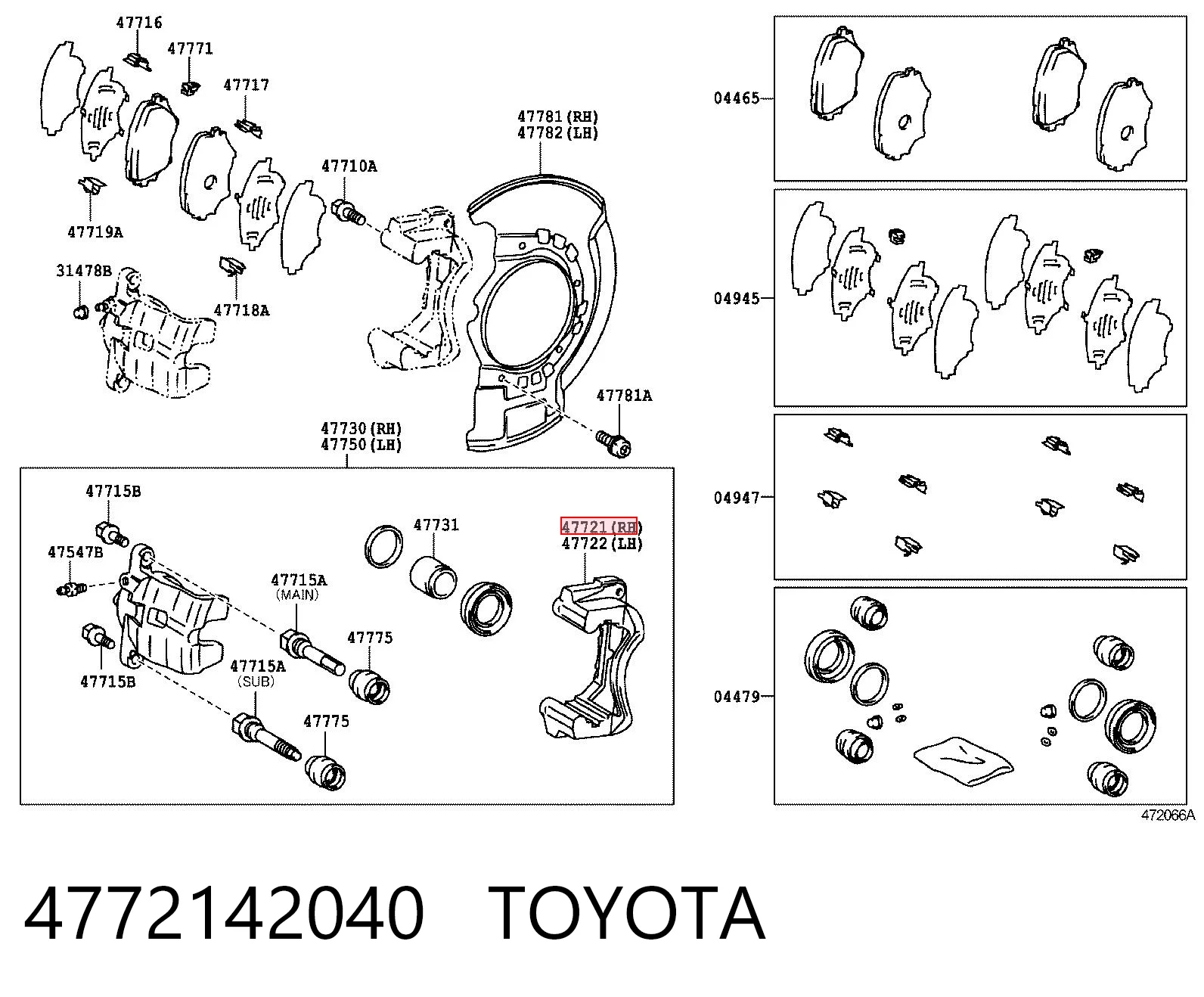 Скоба суппорта переднего на Toyota RAV4 II XA2