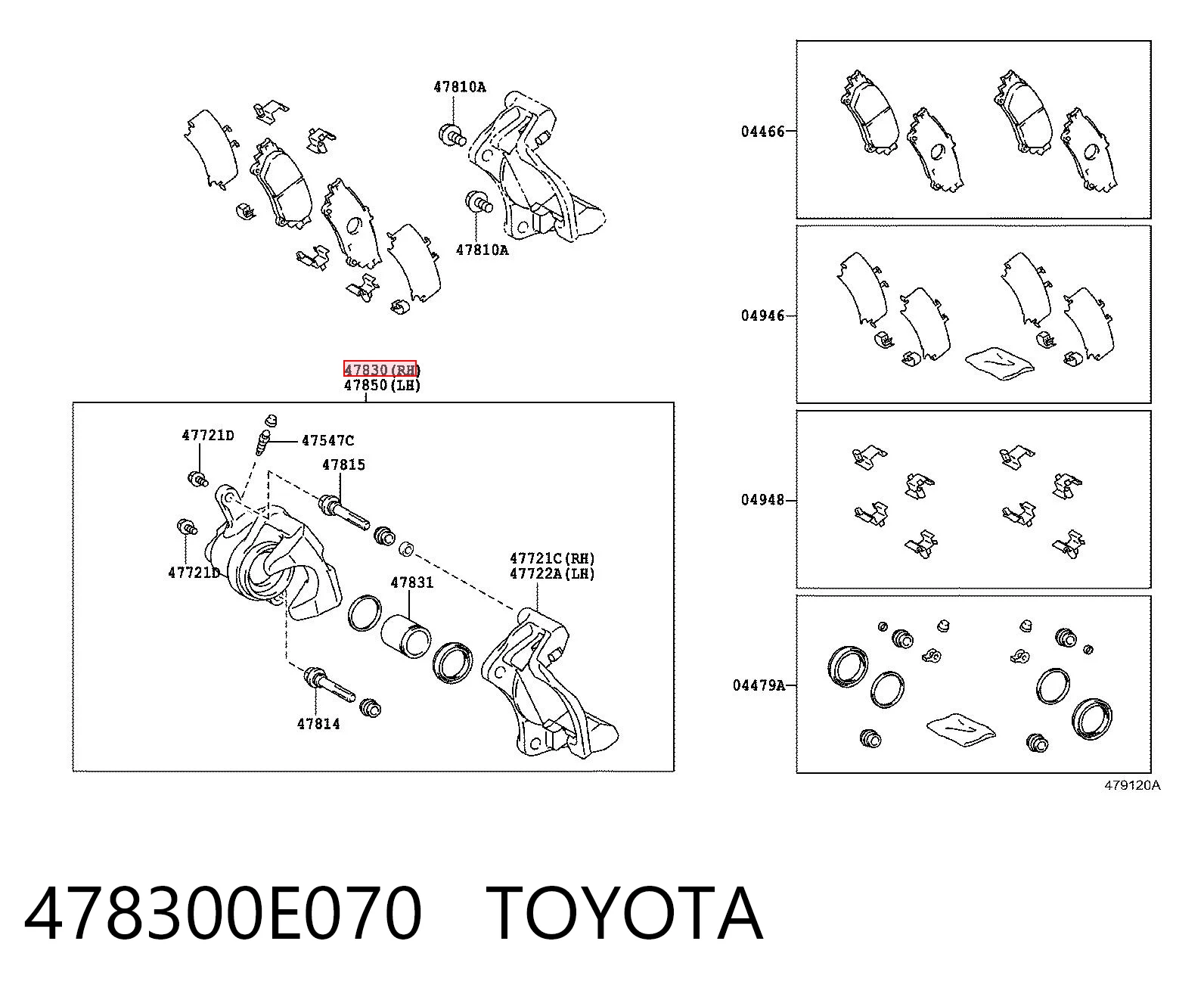 Суппорт тормозной задний правый на Toyota Highlander III U5