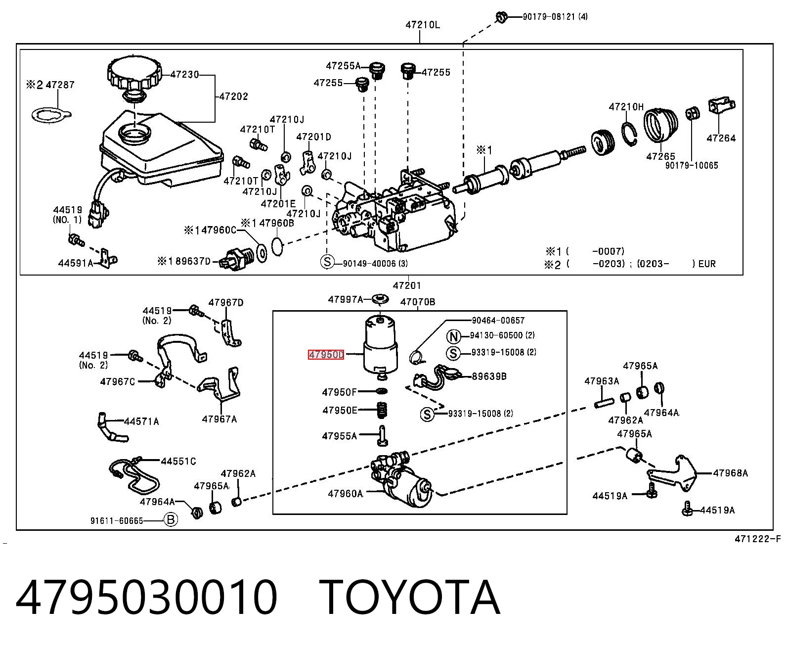 Усилитель тормоза вакуумный на Toyota Land Cruiser 90 J9