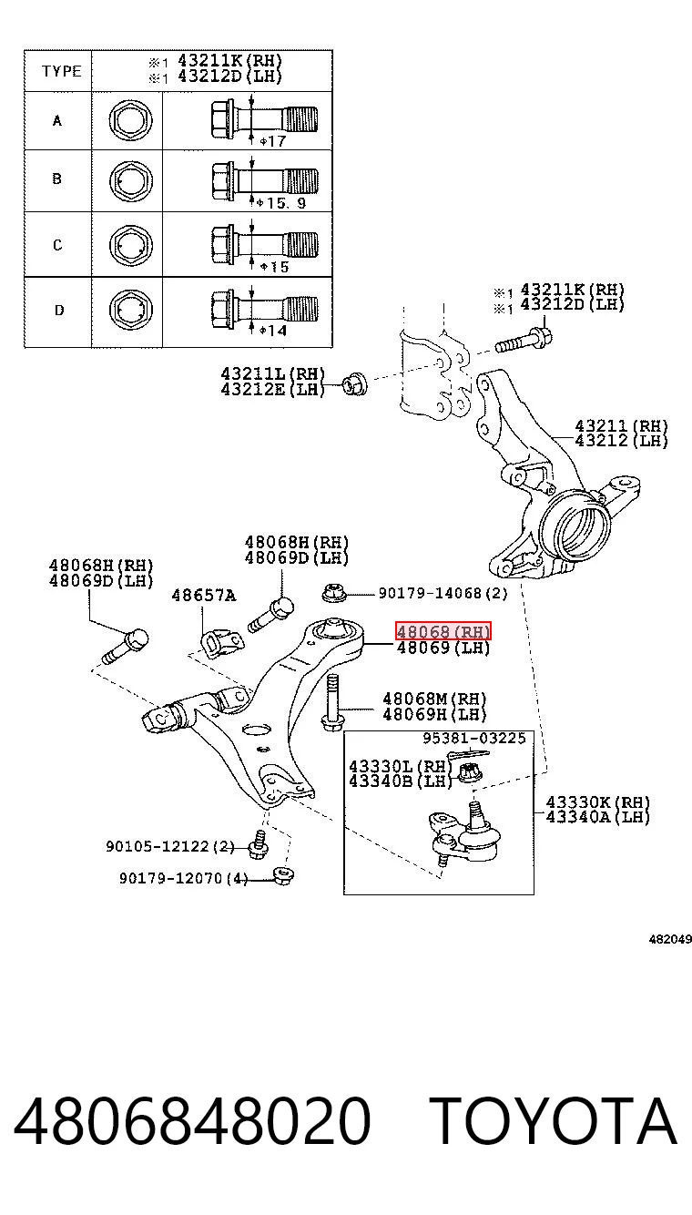  Нижний рычаг Lexus RX 