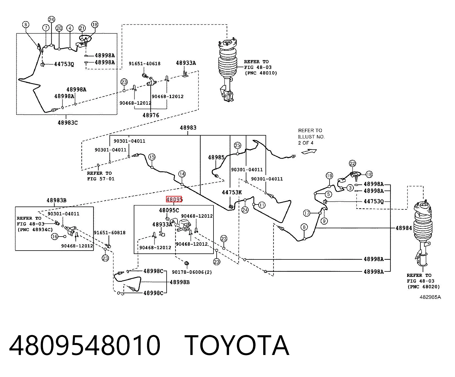 4809548010 Toyota Блок клапанов регулируемой подвески передний