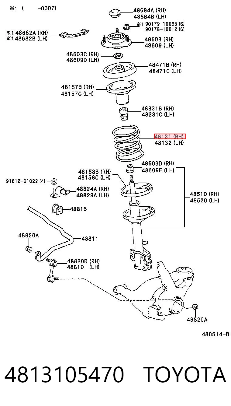  Передняя пружина Toyota Avensis 1